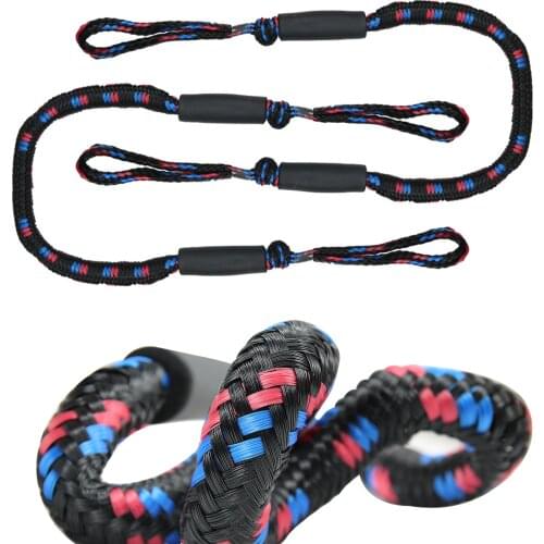 2Pcs Set Bungee Dock Line Mooring Rope for Boat 4 ft 2 Ropes Rope Bungee Cord Dockline Boats Heavy Duty Kayak Accessories Water
