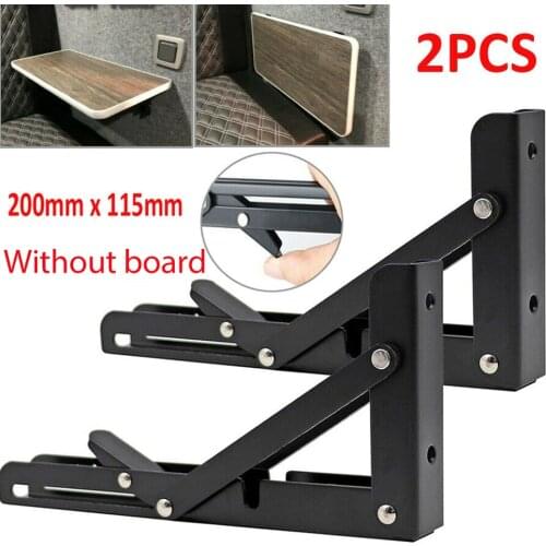 2pcs Camper Van Folding Bracket Table Shelf Motor Home Caravan Black Finish Table Rack Accessories Only Brackets Without Plank