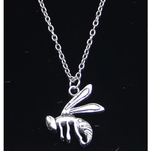 20pcs New Fashion Necklace 23x18mm wasp hornet Pendants Short Long Women Men Colar Gift Jewelry Choker
