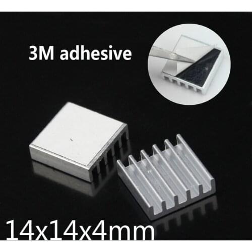 200 Pieces HEATSINK whiter Aluminum Heatsink 14x14x4mm Cooler Radiator With 3M 1414 Thermally Conductive Adhesive Tapes