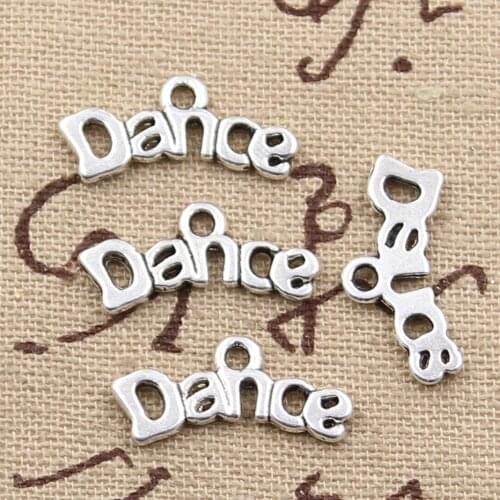 30pcs Charms Plates Dance 20x9mm Antique Making Pendant fit,Vintage Tibetan Silver color,DIY Handmade Jewelry