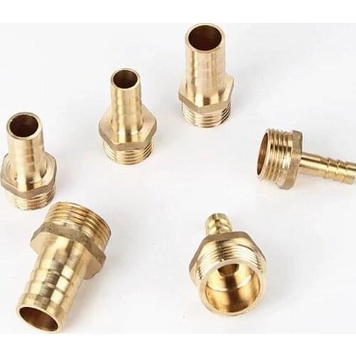 4/ 6/8/10/12/14mm 16mm 19mm 20mm 25mm Hose Barb TO 1/8" 1/4" 3/8" 1/2" 3/4" 1" BSP Female Male Brass Pipe Fitting Gas Connector