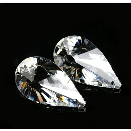 50mm Ox Horn Crystal Pendant Lamp Part Suncatcher Crystal Prisms Clear Tear Drop Accessories for Chandeliers DIY Wedding Decor