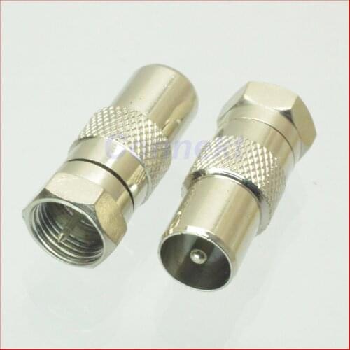 50pcs/lot F male plug to IEC PAL DVB-T TV male plug RF adapter connector