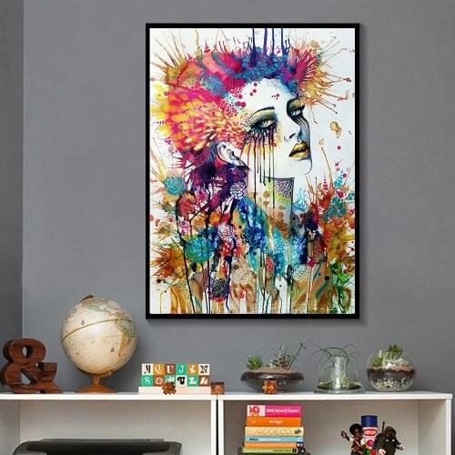 Abstract Painting Moon Blossom Tree Starry Sky Landscape Painting On Canvas Home Decor Wall Artwork Landscape Canvas Painting