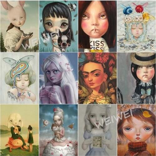 Diamond Painting Full Round Square Embroidery Rhinestone Cartoon Horror Kids Picture Mosaic Accessory Cross Stitch Kit Decor