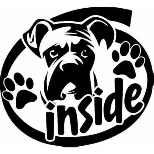 Car Stickers Funny I Love My Boxer PVC Car Stickers Dog Head Pattern Car Decoration Stickers Creative Black/white, 16cm*15cm