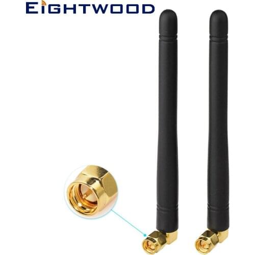 Eightwood 2PCS 868Mhz 2dbi Rubber Omni Directional Antenna Wireless Aerial SMA Plug Male Connector for Ham Radio