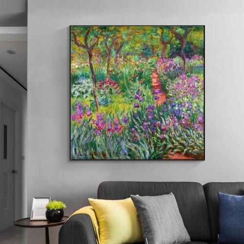 Claude Monet Impressionist Canvas Art Wall Paintings Reproductions Flowers In The Garden Art Posters And Prints For Living Room
