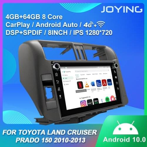 Joying Radio Tape Recorder 1 din Android10 Head Unit Stereo 8 Inch Car Navigation System For Toyota Land Cruiser Prado 2010-2013