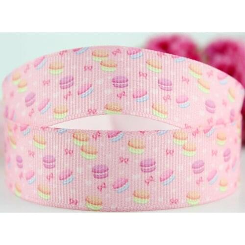 Macaron printed grosgrain ribbon 16-75mm DIY handmade materials hair accessories wedding gift wrap tape ribbons