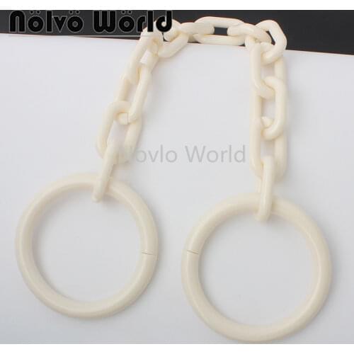 Nolvo World 47cm beige color acrylic ins recommend bag shoulder chain,excellent decorative plastics loop chains handle