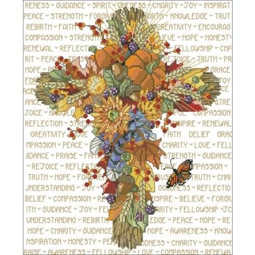 Cross stitch kits genuine long-staple cotton from Egypt with needle- kit JAN 023-0458 autumn Cross