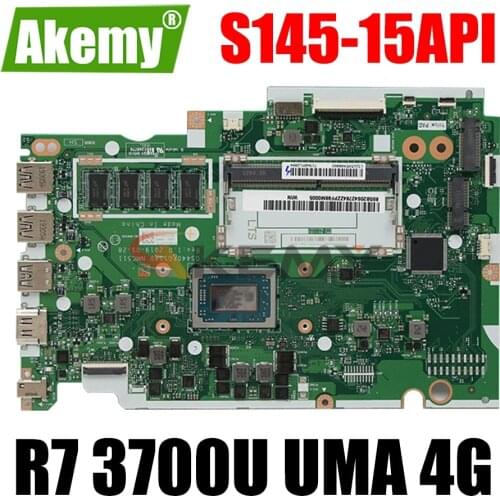 NM-C511 For Lenovo ideapad S145-15API Laptop Motherboard NM-C511 with CPU R7 3700U UMA 4G DDR4 100% Fully Tested