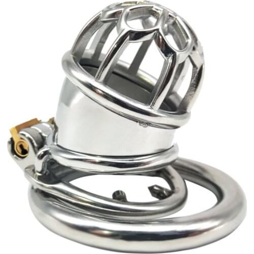 New Metal Penis Lock Cage with Anti Detachable Ring Chastity Lock Penis Lock Adult JJ Birdcage Chastity Lock CB Alternative Toys