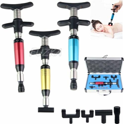 2021 New Manual Chiropractic Gun For Backbone Modulation And Adjustment Black 4 Heads Massage Correction Tool High Quality