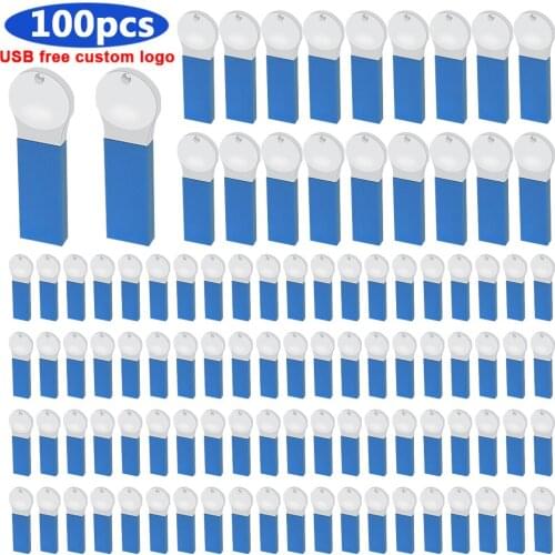 Bulk 100pcs Free Logo Usb 2.0 Flash 32G 16GB 8GB 128GB Pen Drive Pendrive Memory Stick Metal U Disk Memoria Cel Usb Menory Stick