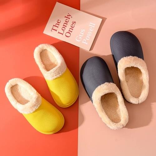 Original Eco Warm Winter Cotton Mop Clog Indoor Casual Warm Home Slippers EVA Flat Clogs Footwear
