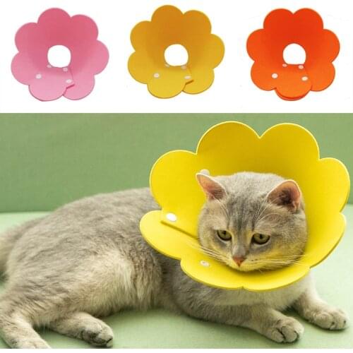 Cat Recovery Collar Anti-Bite Elizabethan Collar Wound Healing Protection Anti-Lick Surgery Flower Shaped Cats Pet Collars New