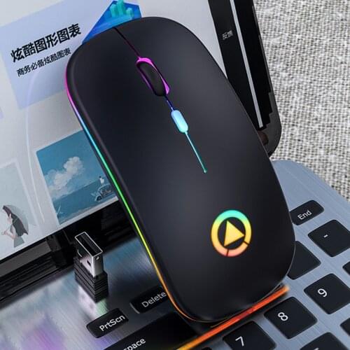 Rechargeable Wireless Silent Mouse Colorful LED Backlit USB Mice Optical Ergonomic Gaming Mouse Desktop PC Laptop Mouse