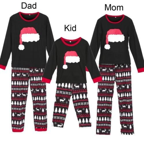 Xmas Family Matching Pyjamas Clothes Mom Dad Christmas Pajamas PJs Sets Xmas Sleepwear Nightwear Homewear Photograph Prop