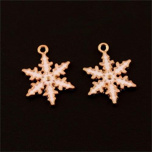 20Pcs Silver Color Christmas Snowflake Charms Snow Pendant Fit for Bracelet Keychain Necklaces DIY Jewelry 25X19mm A205