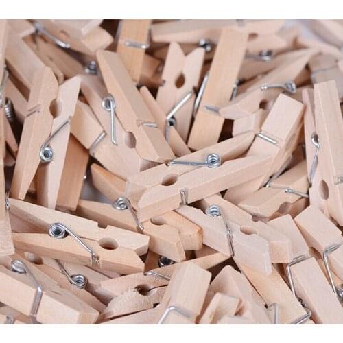 50PCS/Lot Mini Wood Clips Clothespin Clips for Photo Paper Handicrafts Photos Papers Clothes Pegs Home Decoration