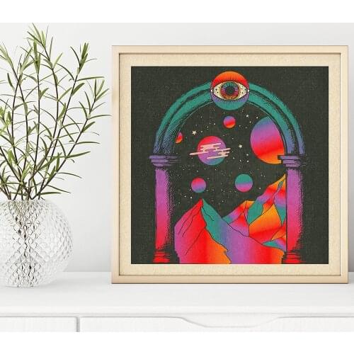 Bohemian Retro Psychedelic Poster 60s 70s Dreamland Cosmic Canvas Painting Abstract Vintage Wall Pictures Living Room Home Decor