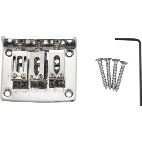 Silver Zinc Alloy Bridge Tailpiece for 3 String Cigar Box Electric Guitar Set of 5