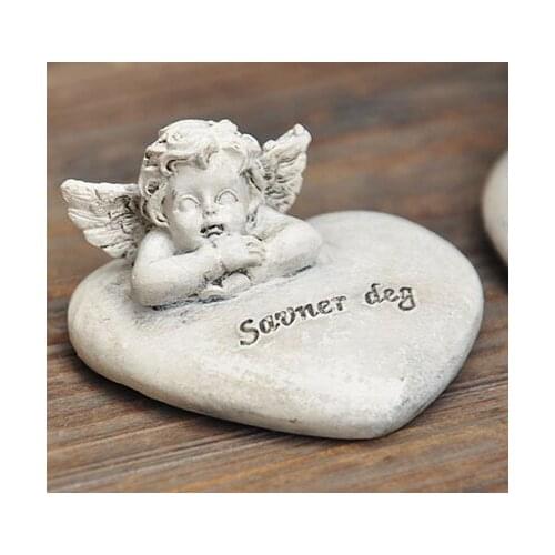 Silicone Mold Retro Stone Heart Cute Little Angel Multi - Meat Potted Garden Ornaments Decoration Molds Aroma Stone Molds Moulds