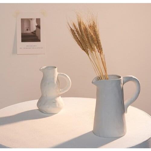 Nordic Ins Ceramics Vase Home Decoration Ornaments White Vegetarian Ceramic Flower Pot Art Vases Home Decorations Crafts Gifts