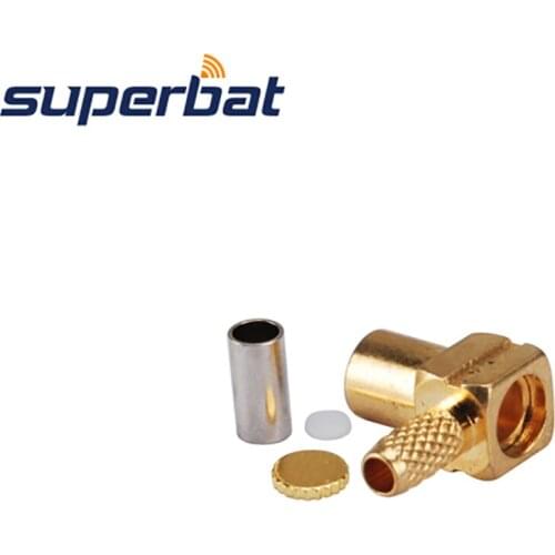 Superbat 50 Ohm MCX Jack Right Angle Crimp Female Connector for Cable RG174 RG178 LMR100