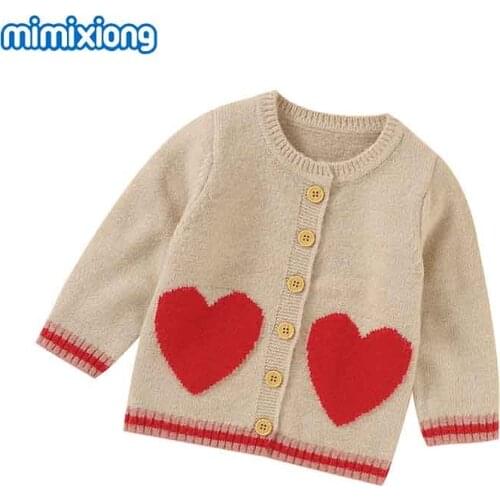 Toddler Kids Girls Sweaters Clothes Autumn Winter Outerwear Newborn Bebes Knitted Jackets & Coats Button Up Long Sleeve Knitwear