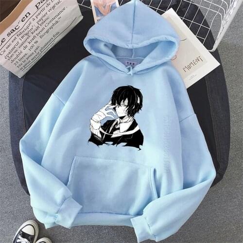Bungou Stray Dog Print Anime Hoodie Pink Harajuku Plus Size Hoodies Men Sweatshirt Kawaii Couple Clothes Daily Casual Warmth