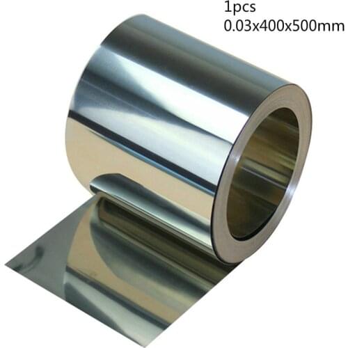 1pc 0.03mm Thickness Silver 304 Stainless Steel Fine Plate Sheet Foil 400mm x 500mm For Electronic Equipment