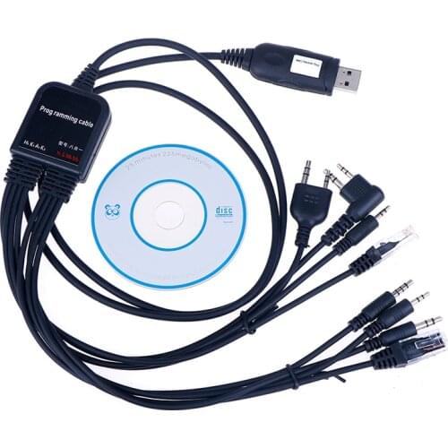8 in 1 Computer USB Programming Cable for kenwood For baofeng motorola yaesu for icom Handy walkie talkie car radio CD Software