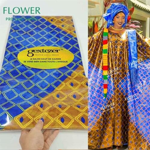 2021 Latest Soft And Skin Friendly For Gambia Men Or Women Party Dresses Shiny Printed Bazin Riche Fabric Lace Materials