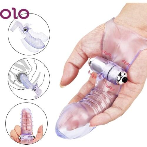 OLO Chastity G-Spot Climax Vibrator Clitoris Stimulator Finger Sleeve Vibrators Dildo Sex Toys For Women Silicone Adult Products