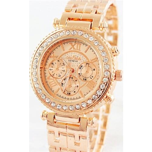 CONTENA Brand Fashion Rose Gold Bracelet Watch Women Watches Luxury Rhinestone Full Steel Quartz Watch Hour relogio feminino