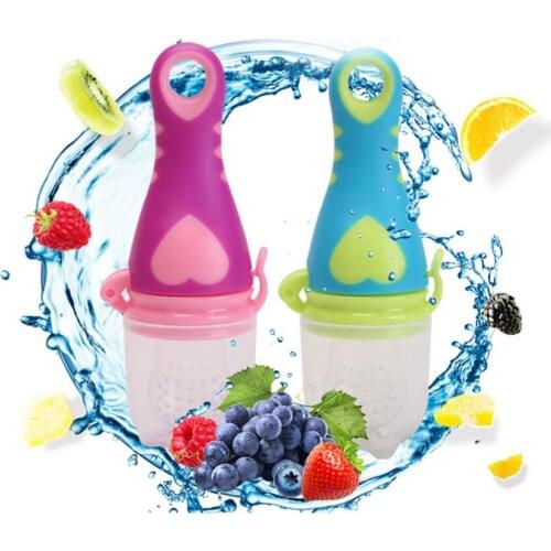 1Pcs Baby Nipple Fresh Food Nibbler Infant Pacifiers Feeder Fruit Feeding Long Handle Safe Supplies Nipple Pacifier Bottles