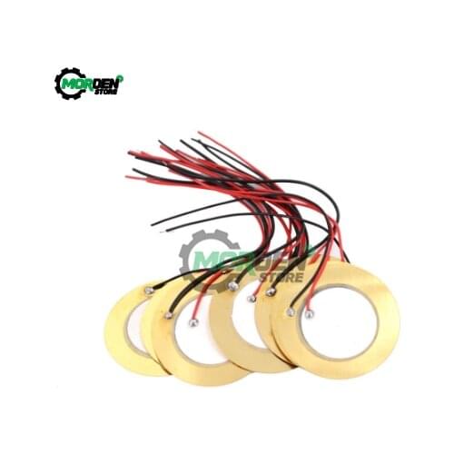 10pcs 27mm Piezo Ceramic Element Sounder Sensor Trigger Drum Disc With 10cm Cable Piezoelectric Buzzer Copper