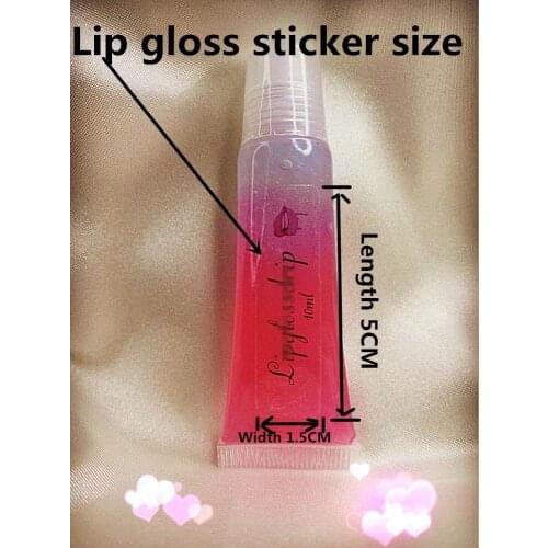 100PCS custom eyelash bottle sticker cosmetic tube transparent lip gloss tube label name