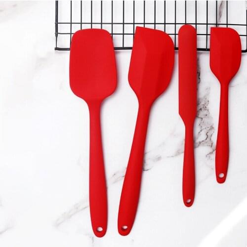4pcs Bakeware Food Grade Silicone Spatula High Heat Resistant Non Stick Dishwasher Safe BPA-Free Kitchen Utensils for Baking RE