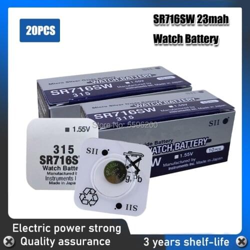 20Pcs/Lot Brand New FOR SEIZAIKEN LONG LASTING 315 SR716SW SR716 1.55V Watch Battery Button Coin Cell Japan Made 100% Original