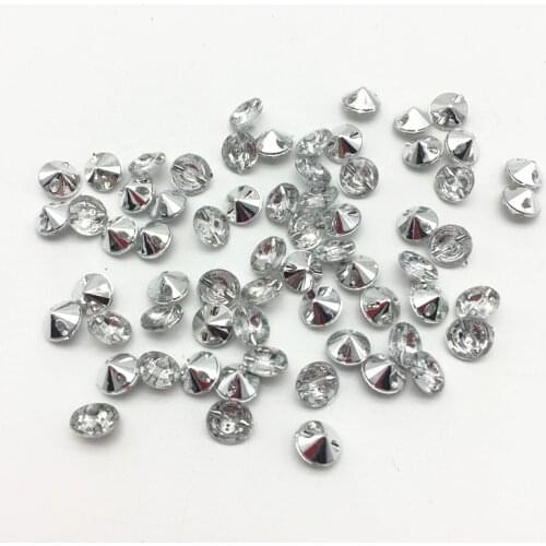 100pcs 8mm Silver Rhinestone Acrylic Tiny Buttons Round Baby Fancy Shiny Coat Boots Sewing Doll Clothes Accessories Button