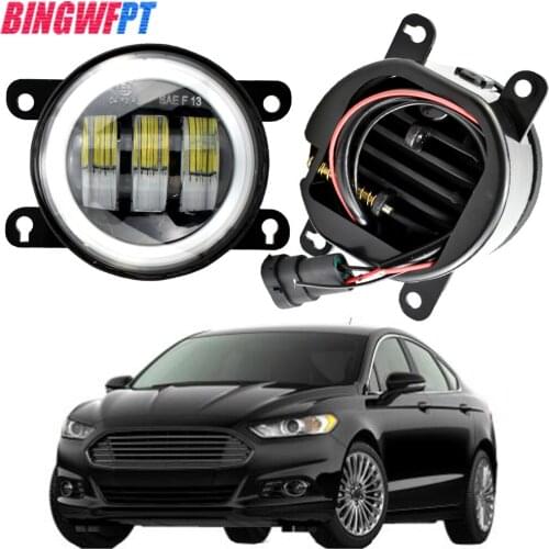 2PCS Car Accessories H11 LED Lamp Fog Light Angel Eye DRL Daytime Running Light 12V For Ford Mondeo Fusion 2013 2014 2015 2016