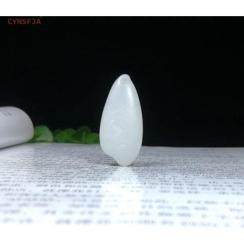 CYNSFJA Real Rare Certified Natural Hetian Jade Amulets Lotus Flower Jade Pendant Hand Carved Artworks High Quality Best Gifts