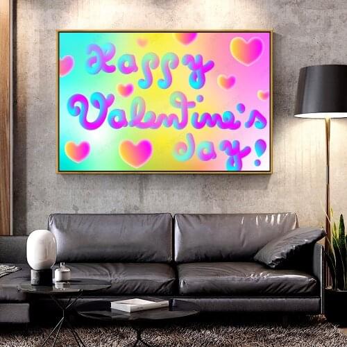 Forbeauty Oil Canvas Painting happy_valentines_day For Home Decoration Wall Art