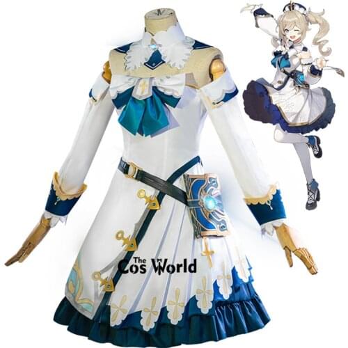 Genshin Impact Barbara Dress Uniform Outfit Games Cosplay Costumes