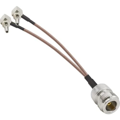 N Type Female to 2X CRC9 Male Right Angle RG316 Cable N Type Splitter Combiner Y Type Cable Assembly for Router Booster and WLAN